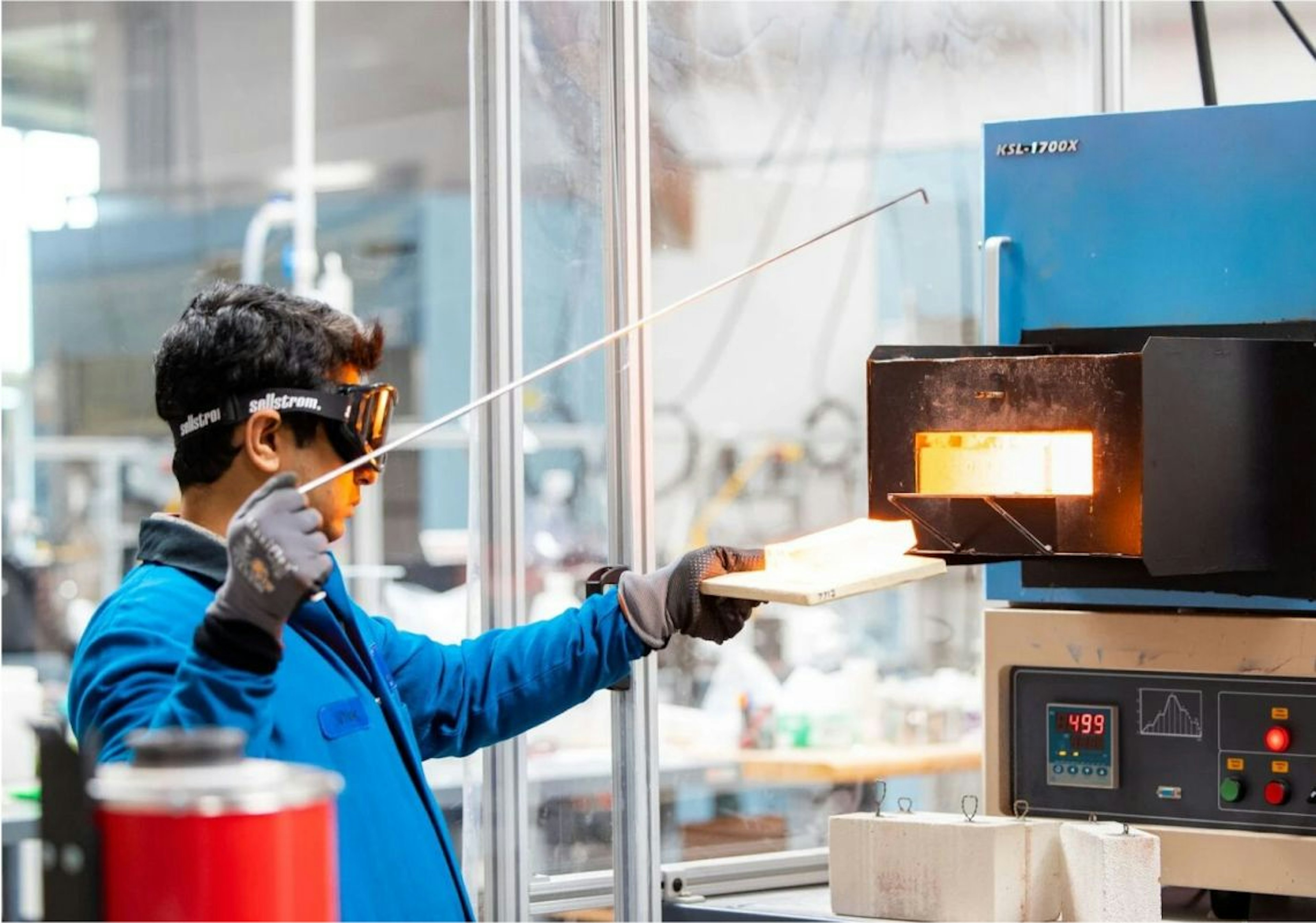 A member of the Brimstone team in a lab facility