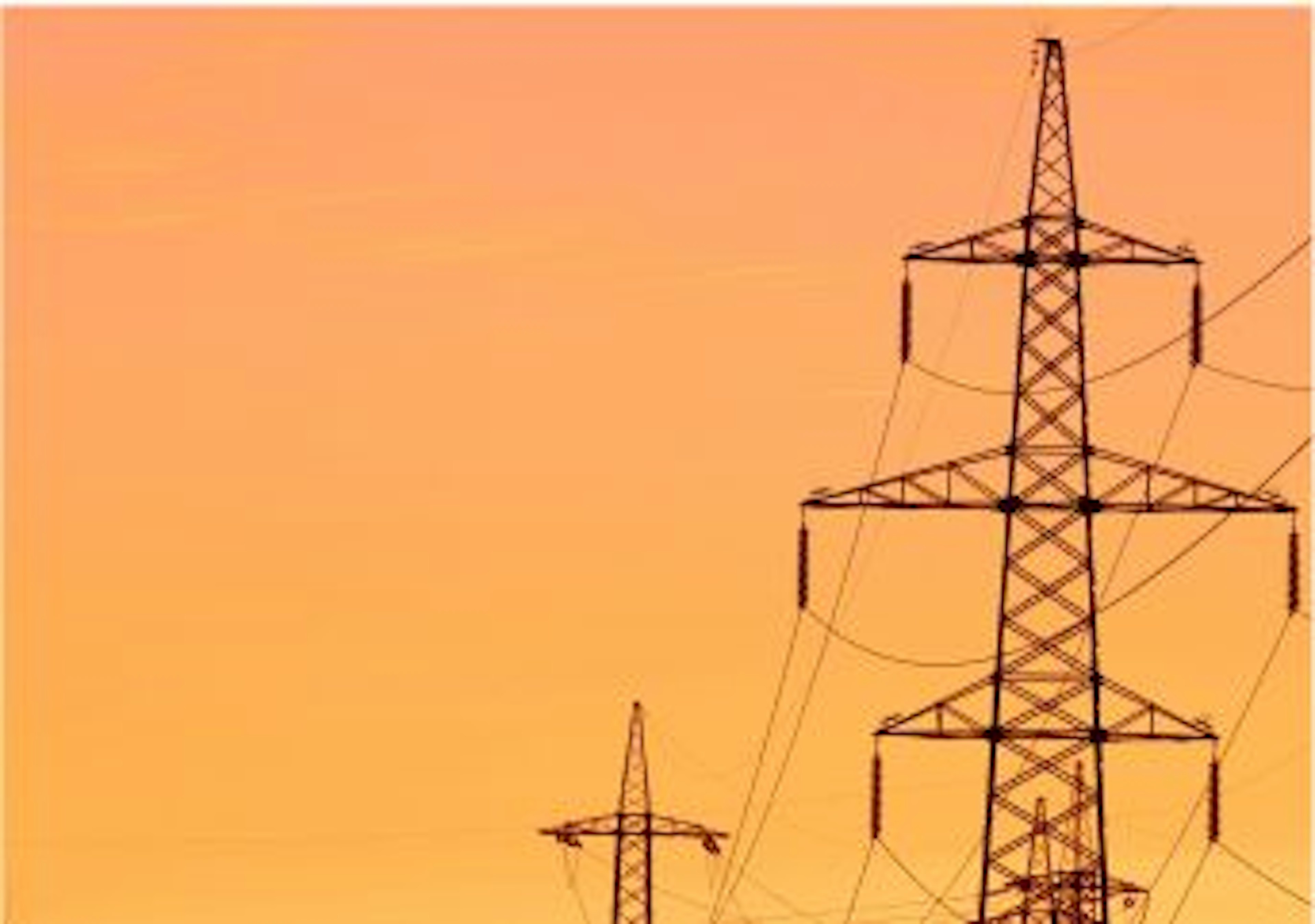 Photo of electricity tower on a yellow sunny background